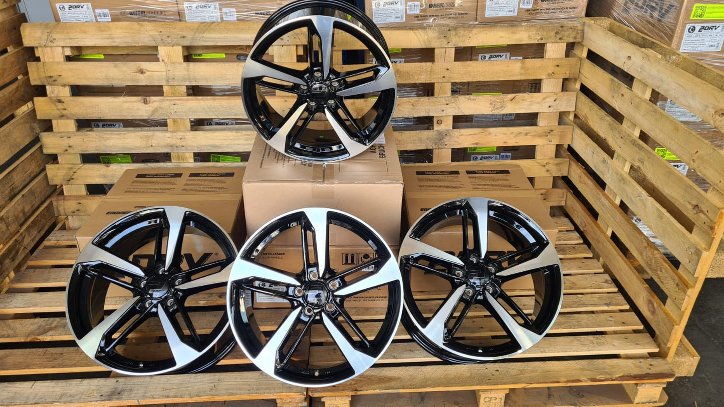 2DRV Wheelworld WH36 Felgen 18 Zoll Schwarz Poliert 8,0x18 ET30 5/112