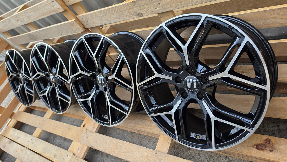 V1 Wheels V4 20 Zoll Alufelgen 5x120 ET35 Schwarz Poliert