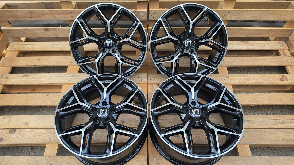 V1 Wheels V4 20 Zoll Alufelgen 5x120 ET35 Schwarz Poliert