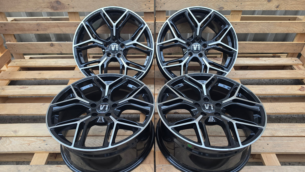 V1 Wheels V4 20 Zoll Alufelgen 5x120 ET35 Schwarz Poliert