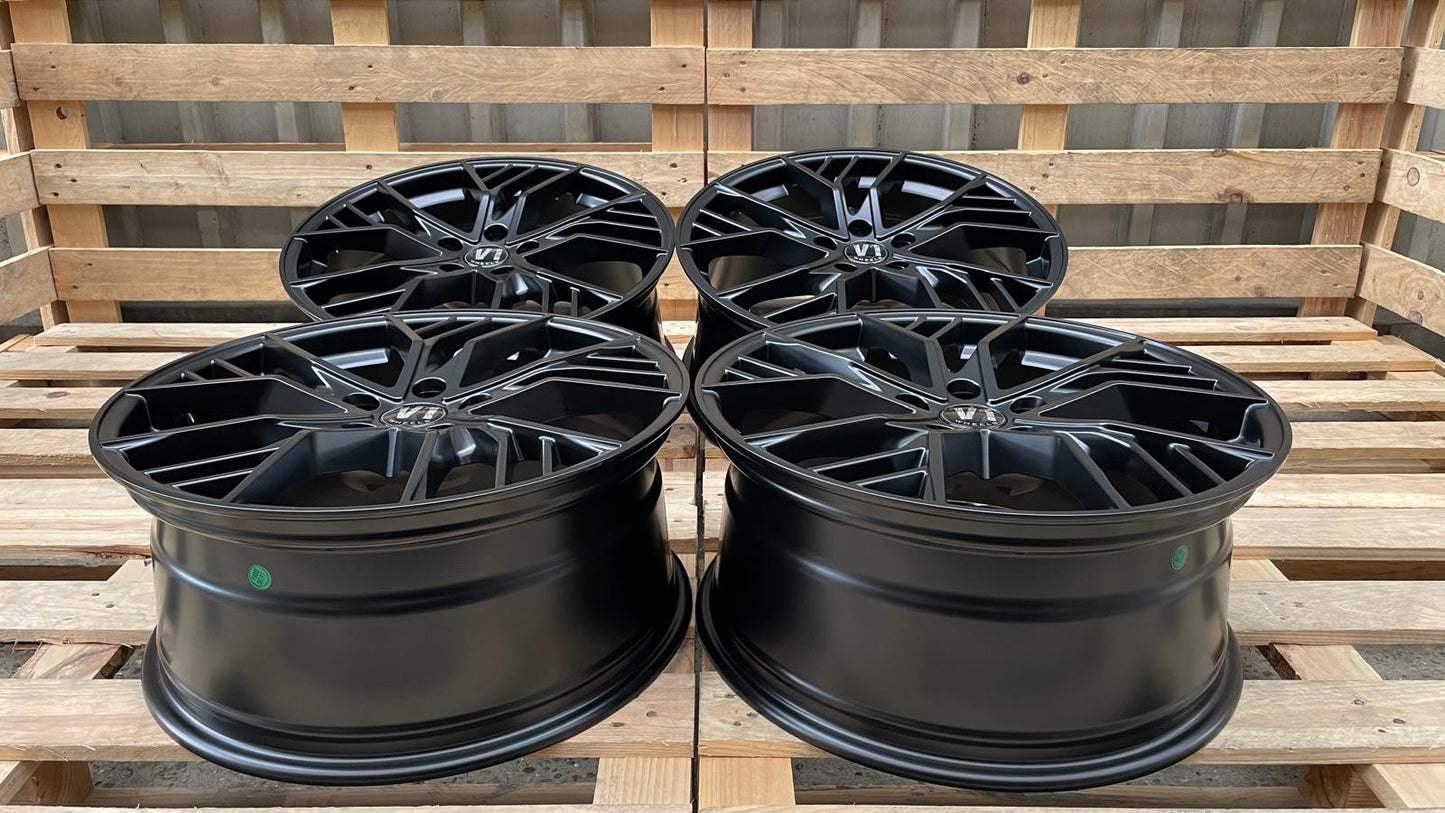 4er Satz V1 Wheels V7 19 Zoll Schwarz Matt ET44