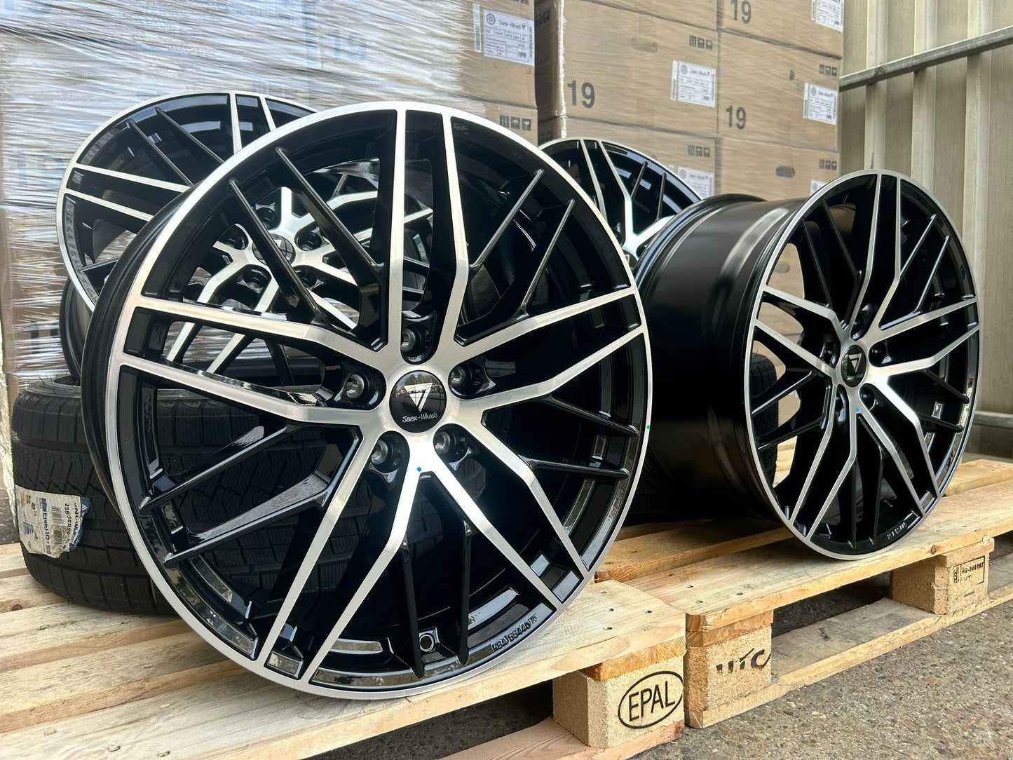 V1 Wheels DS2 20 Zoll Schwarz Poliert 9,0x20 ET45 5/120 65,1