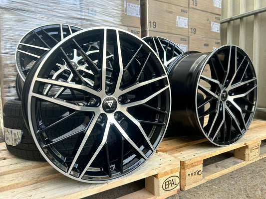 V1 Wheels DS2 20 Zoll Schwarz Poliert 9,0x20 ET45 5/120 65,1