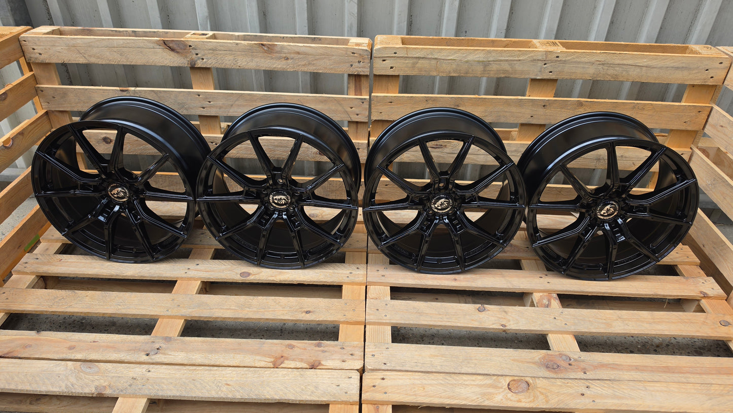 4er Satz Damina DM13 Superlight 19 Zoll Schwarz Glanz ET28