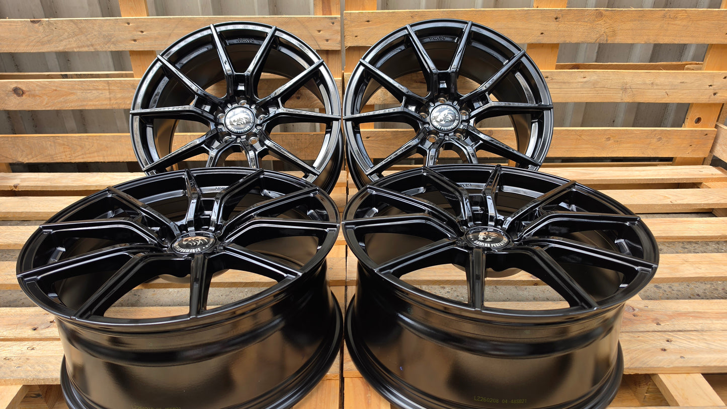 4er Satz Damina DM13 Superlight 19 Zoll Schwarz Glanz ET28