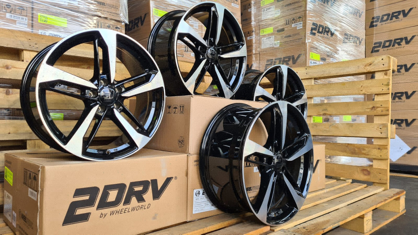 2DRV Wheelworld WH36 Felgen 18 Zoll Schwarz Poliert 8,0x18 ET30 5/112