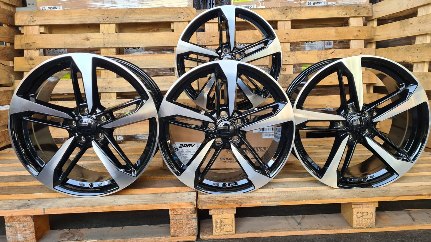 2DRV Wheelworld WH36 Felgen 18 Zoll Schwarz Poliert 8,0x18 ET30 5/112