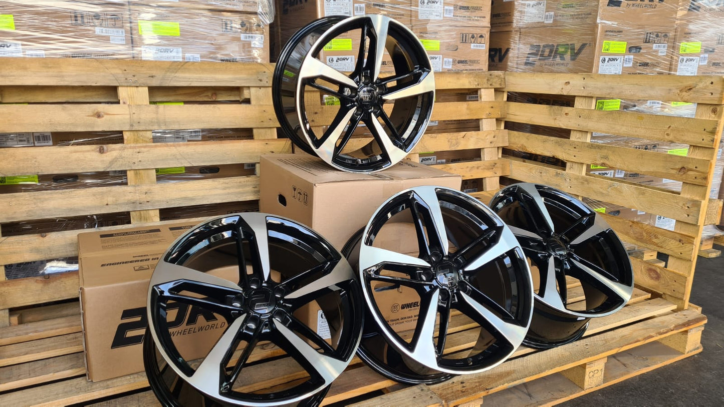 2DRV Wheelworld WH36 Felgen 18 Zoll Schwarz Poliert 8,0x18 ET30 5/112