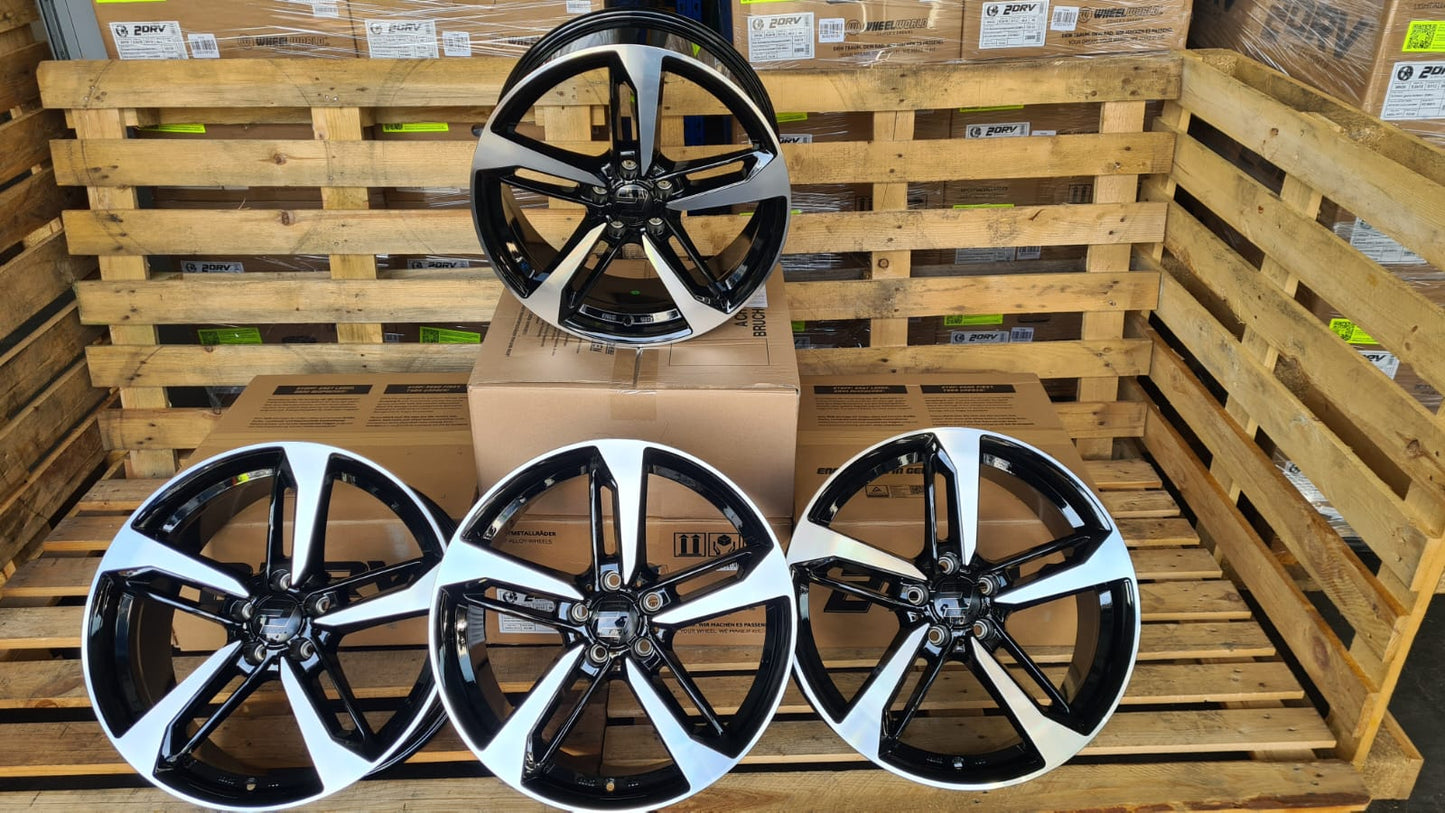 2DRV Wheelworld WH36 Felgen 18 Zoll Schwarz Poliert 8,0x18 ET30 5/112