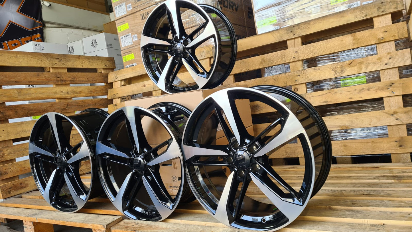 2DRV Wheelworld WH36 Felgen 18 Zoll Schwarz Poliert 8,0x18 ET30 5/112