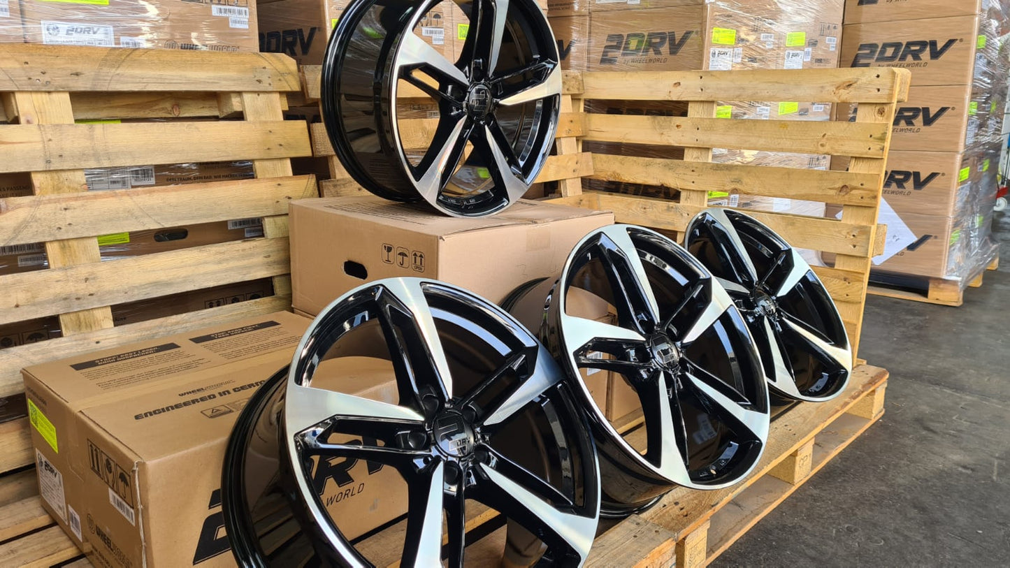 2DRV Wheelworld WH36 Felgen 18 Zoll Schwarz Poliert 8,0x18 ET30 5/112