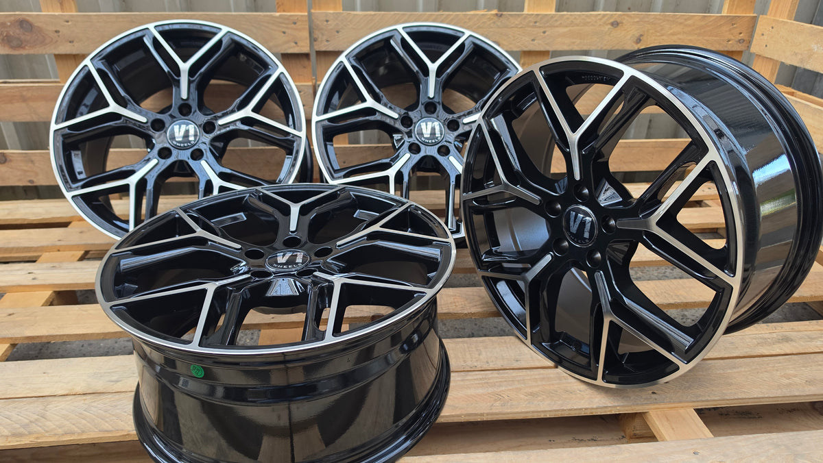 V1 Wheels V4 20 Zoll Alufelgen 5x120 ET35 Schwarz Poliert