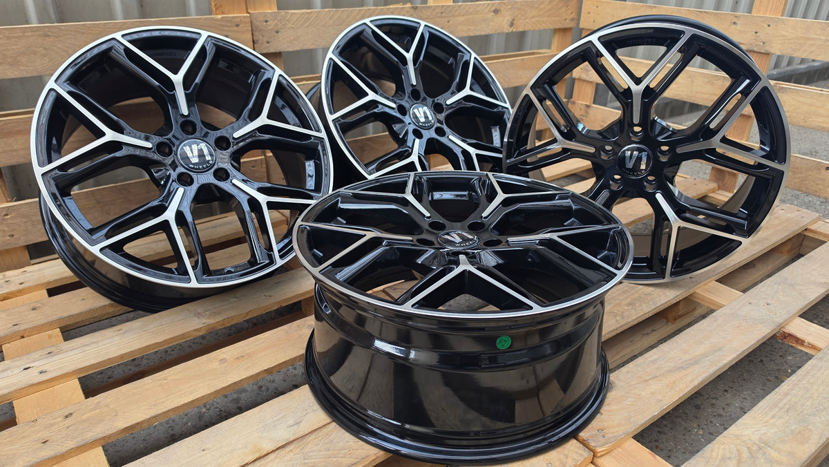V1 Wheels V4 20 Zoll Alufelgen 5x120 ET35 Schwarz Poliert