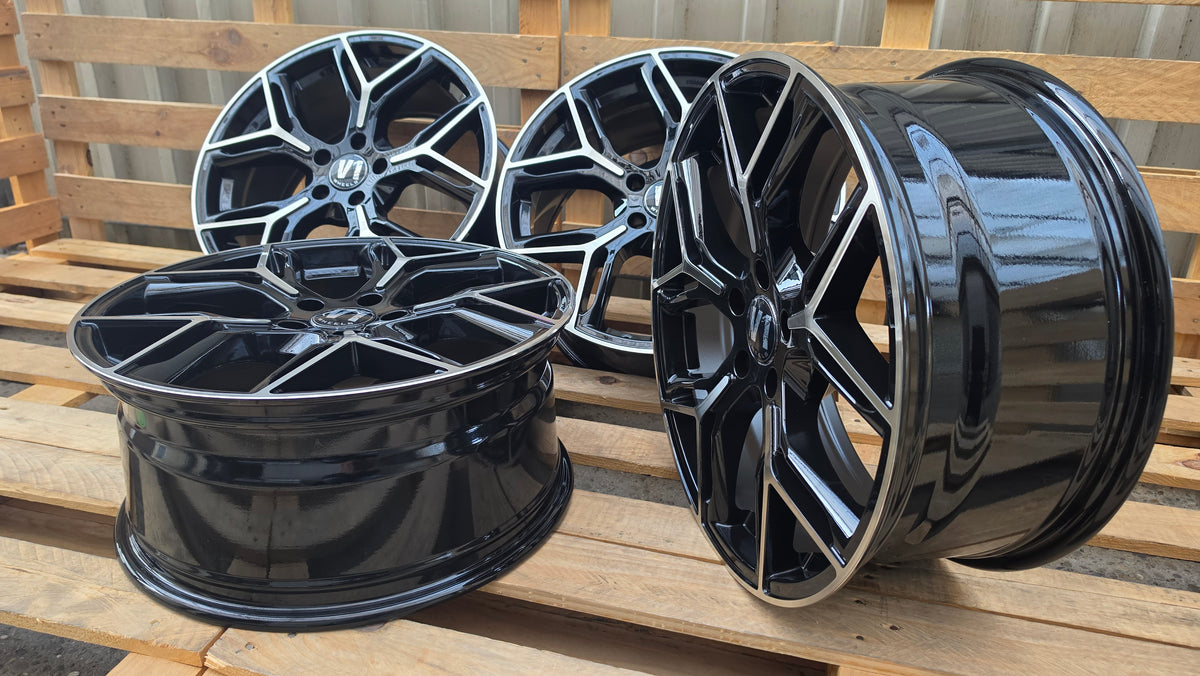V1 Wheels V4 20 Zoll Alufelgen 5x120 ET35 Schwarz Poliert