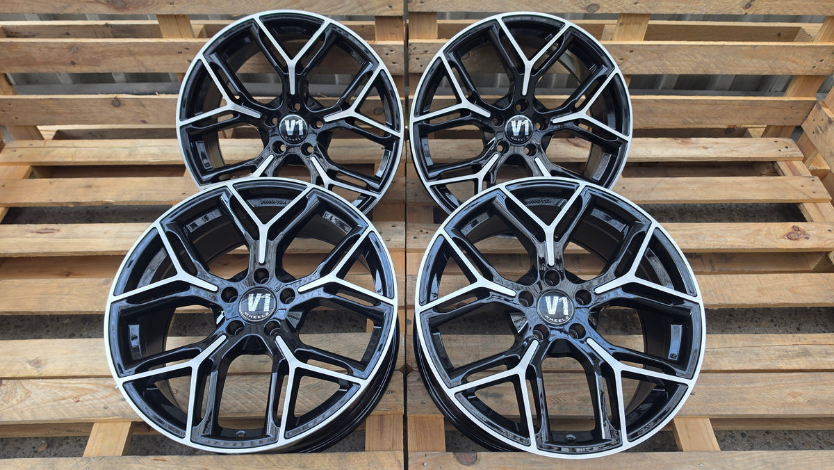 V1 Wheels V4 20 Zoll Alufelgen 5x120 ET35 Schwarz Poliert