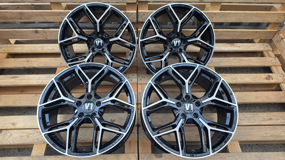 V1 Wheels V4 20 Zoll Alufelgen 5x120 ET35 Schwarz Poliert