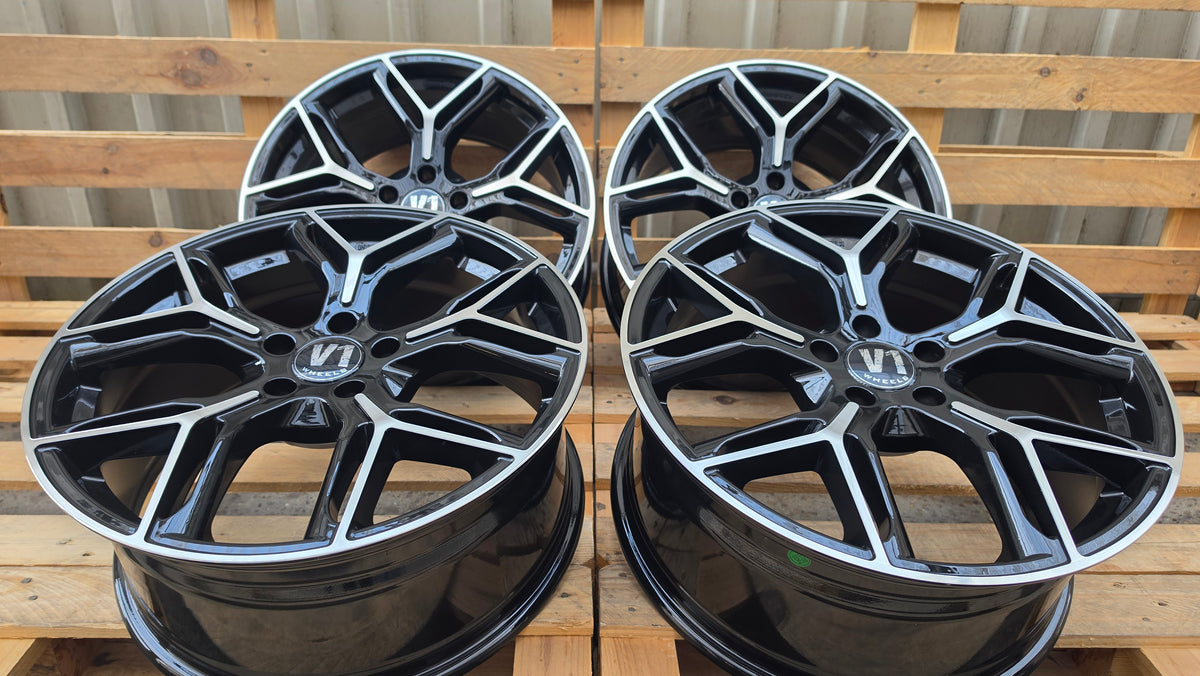 V1 Wheels V4 20 Zoll Alufelgen 5x120 ET35 Schwarz Poliert