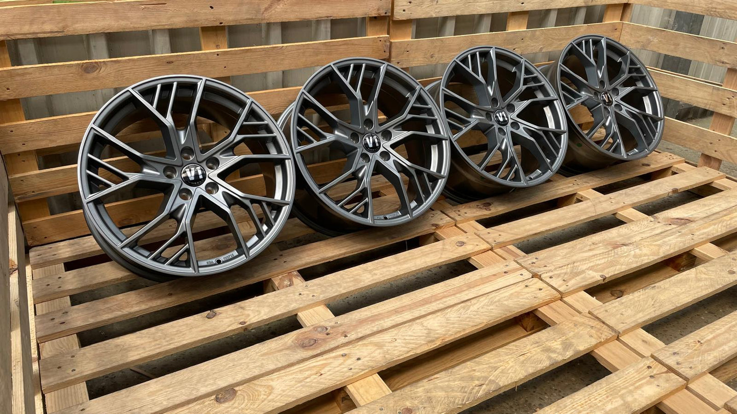 4er Satz V1 Wheels V7 19 Zoll Grau Glanz ET44