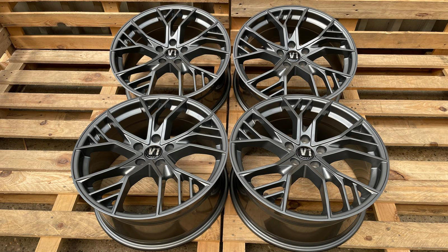 4er Satz V1 Wheels V7 19 Zoll Grau Glanz ET44