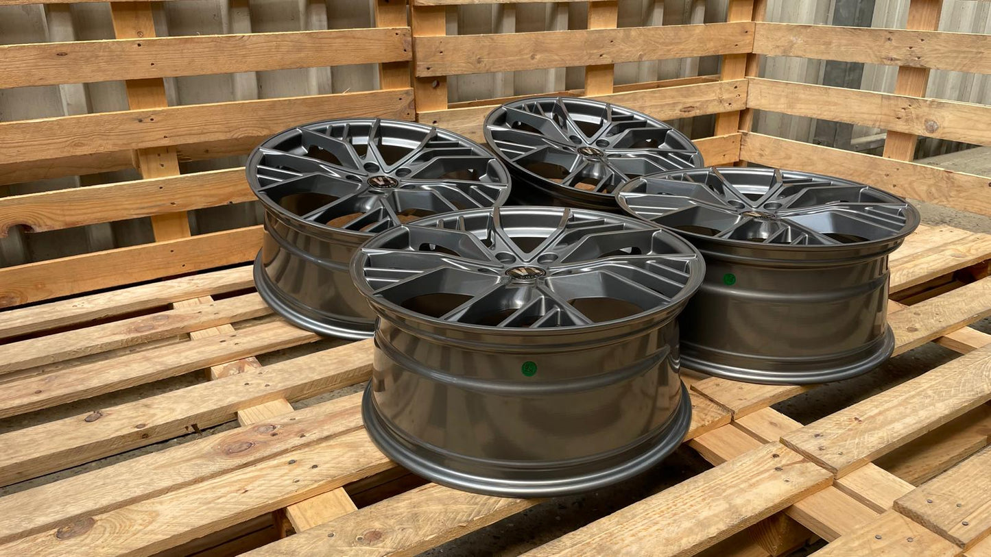 4er Satz V1 Wheels V7 19 Zoll Grau Glanz ET44