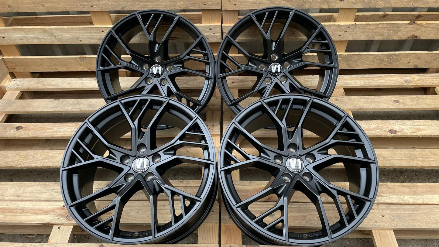 4er Satz V1 Wheels V7 19 Zoll Schwarz Matt ET44