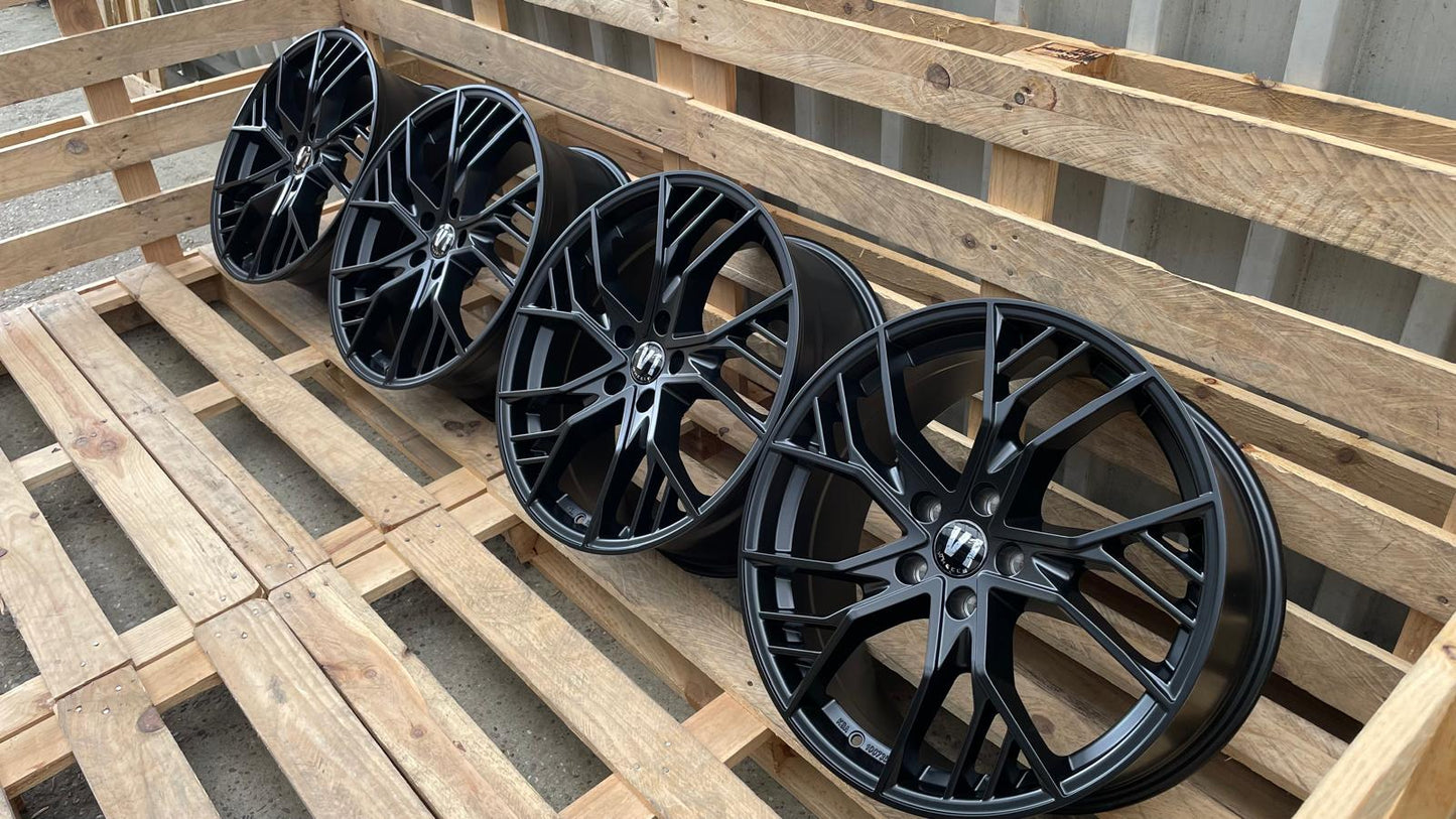4er Satz V1 Wheels V7 19 Zoll Schwarz Matt ET44