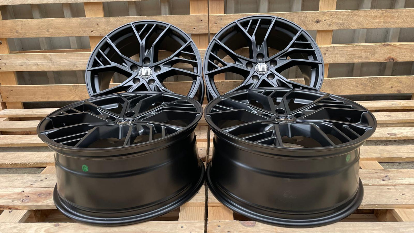 4er Satz V1 Wheels V7 19 Zoll Schwarz Matt ET44