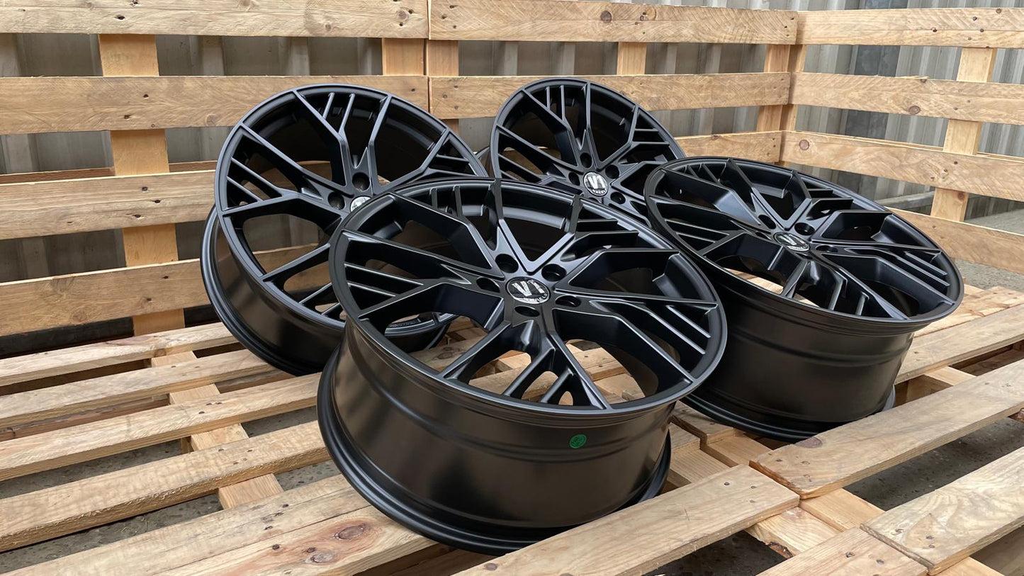 4er Satz V1 Wheels V7 19 Zoll Schwarz Matt ET44