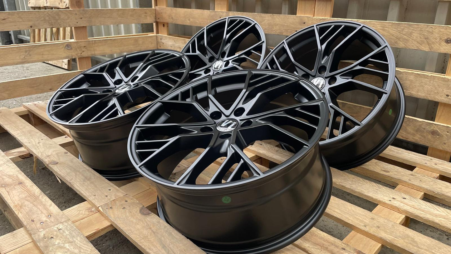 4er Satz V1 Wheels V7 19 Zoll Schwarz Matt ET44