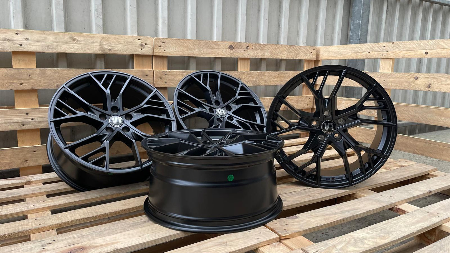 4er Satz V1 Wheels V7 19 Zoll Schwarz Matt ET44