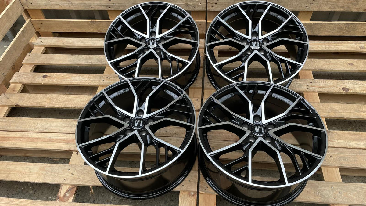 4er Satz V1 Wheels V7 19 Zoll Schwarz Poliert ET29
