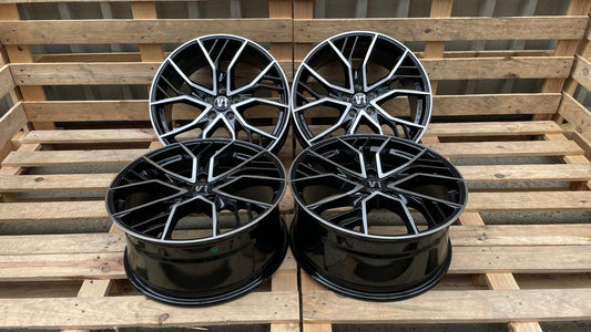 4er Satz V1 Wheels V7 19 Zoll Schwarz Poliert ET44