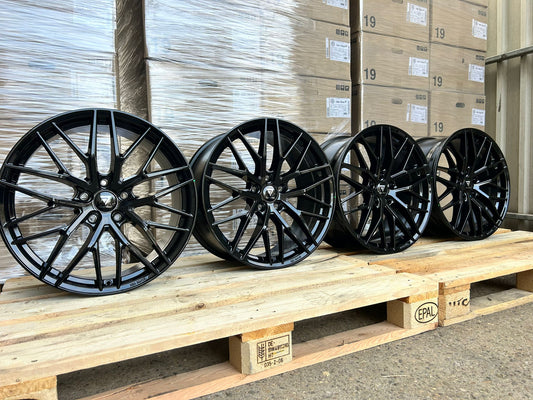 4er Satz V1 Wheels DS2 20 Zoll Schwarz Glanz Felgen für Audi TT 8J 8S und MG4 Electric