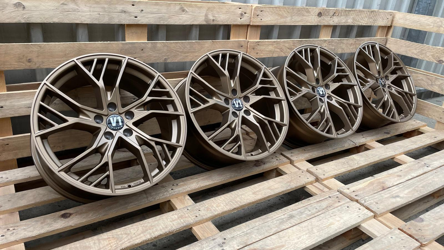 4er Satz V1 Wheels V7 19 Zoll Bronze Matt ET44