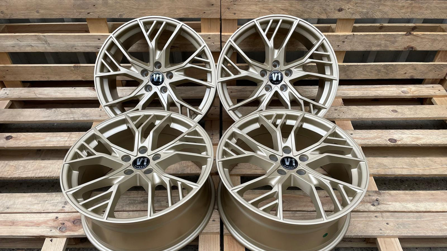 4er Satz V1 Wheels V7 19 Zoll Light Champagner ET29