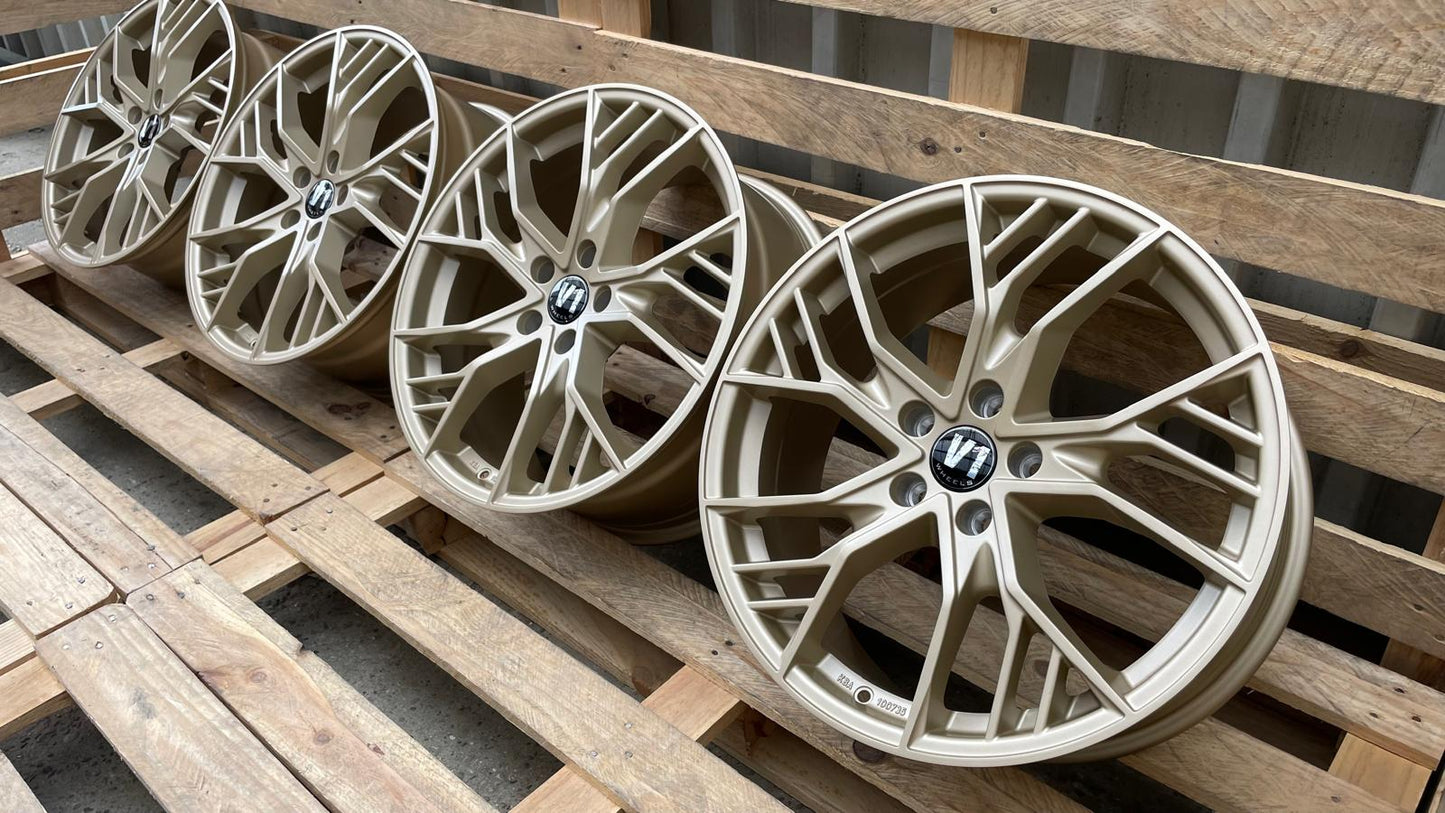 4er Satz V1 Wheels V7 19 Zoll Light Champagner ET29