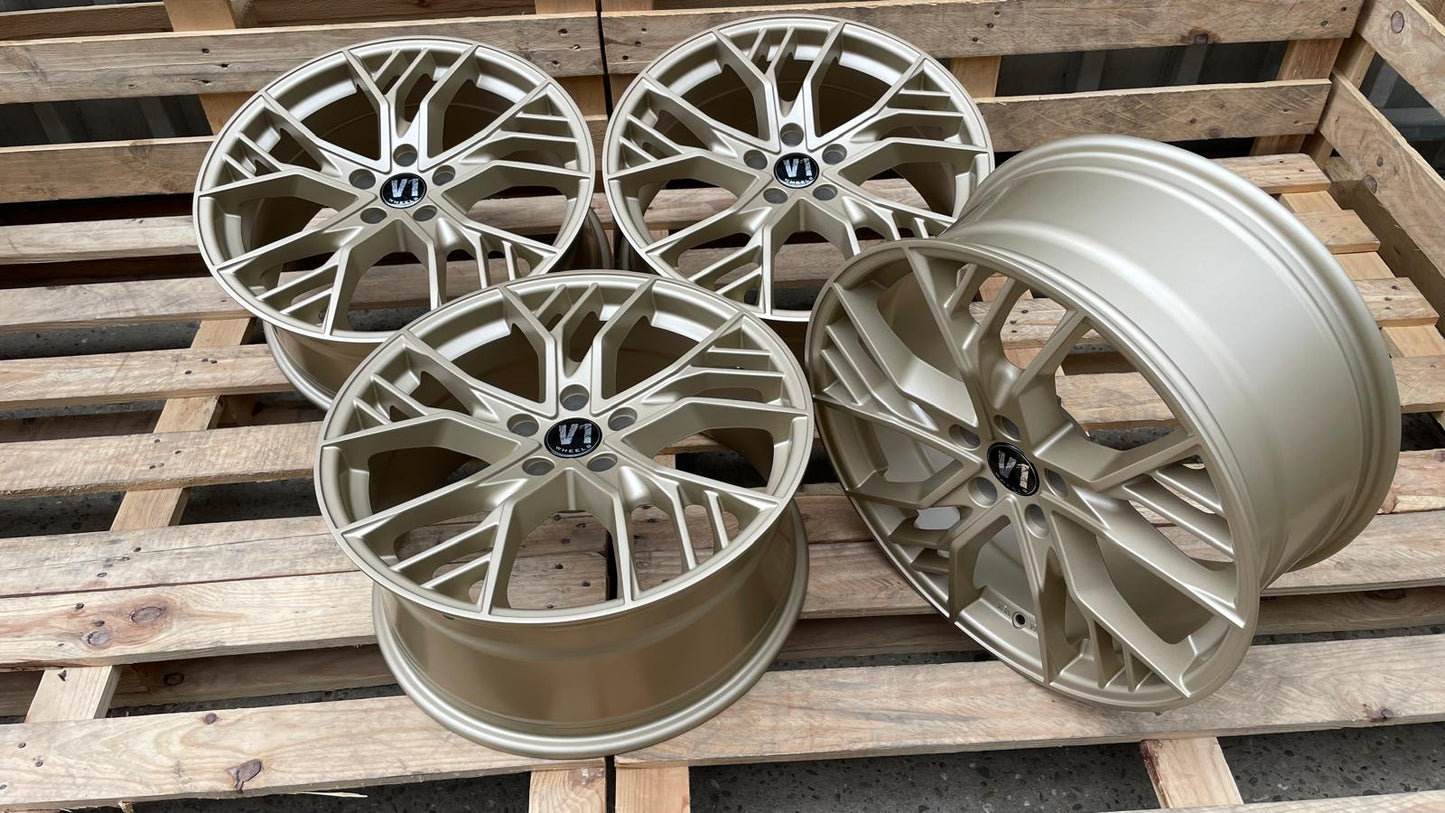 4er Satz V1 Wheels V7 19 Zoll Light Champagner ET29