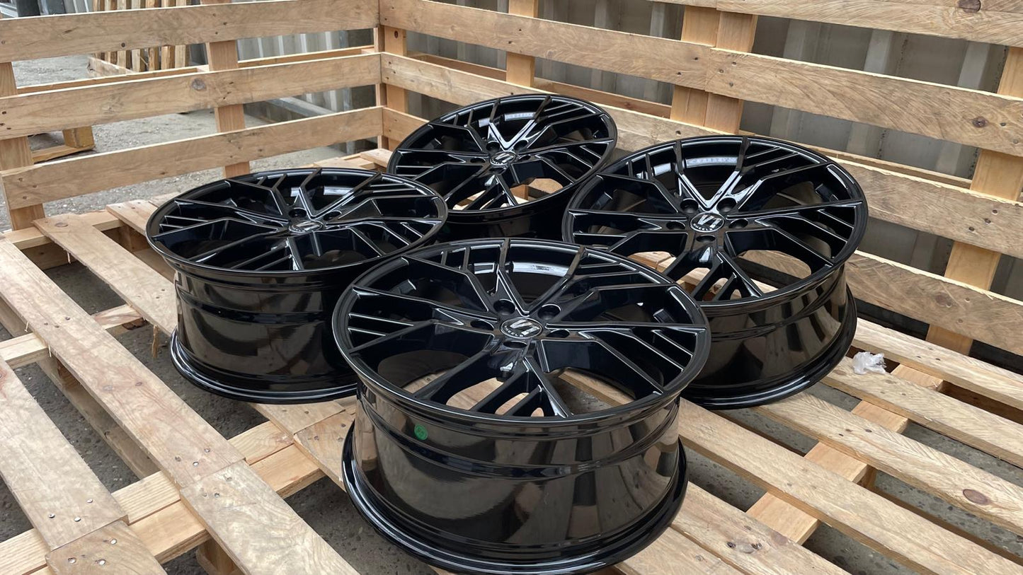 4er Satz V1 Wheels V7 19 Zoll Schwarz Glanz ET44