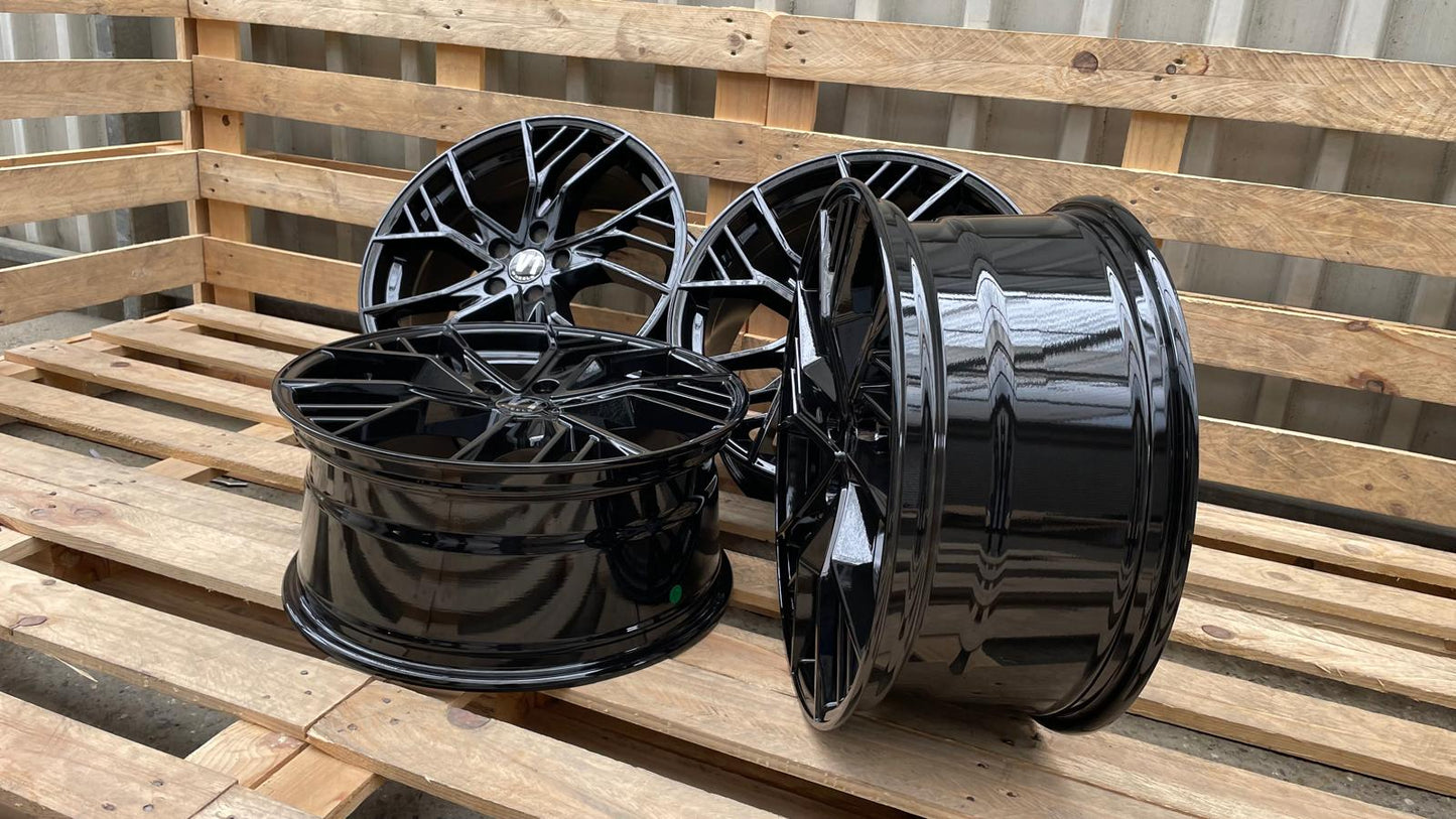 4er Satz V1 Wheels V7 19 Zoll Schwarz Glanz ET44