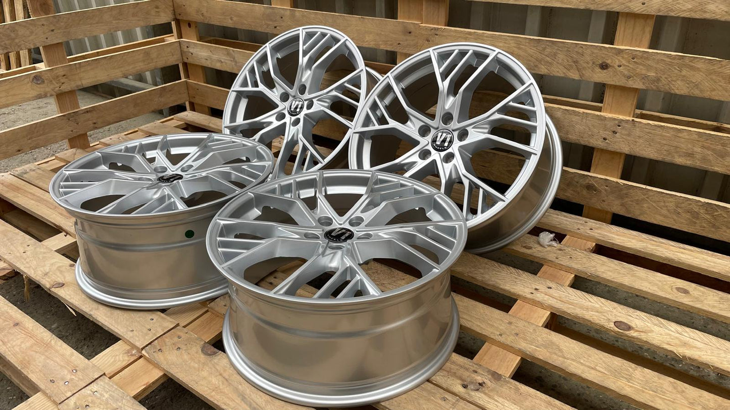 4er Satz V1 Wheels V7 19 Zoll Hyper Silber ET29