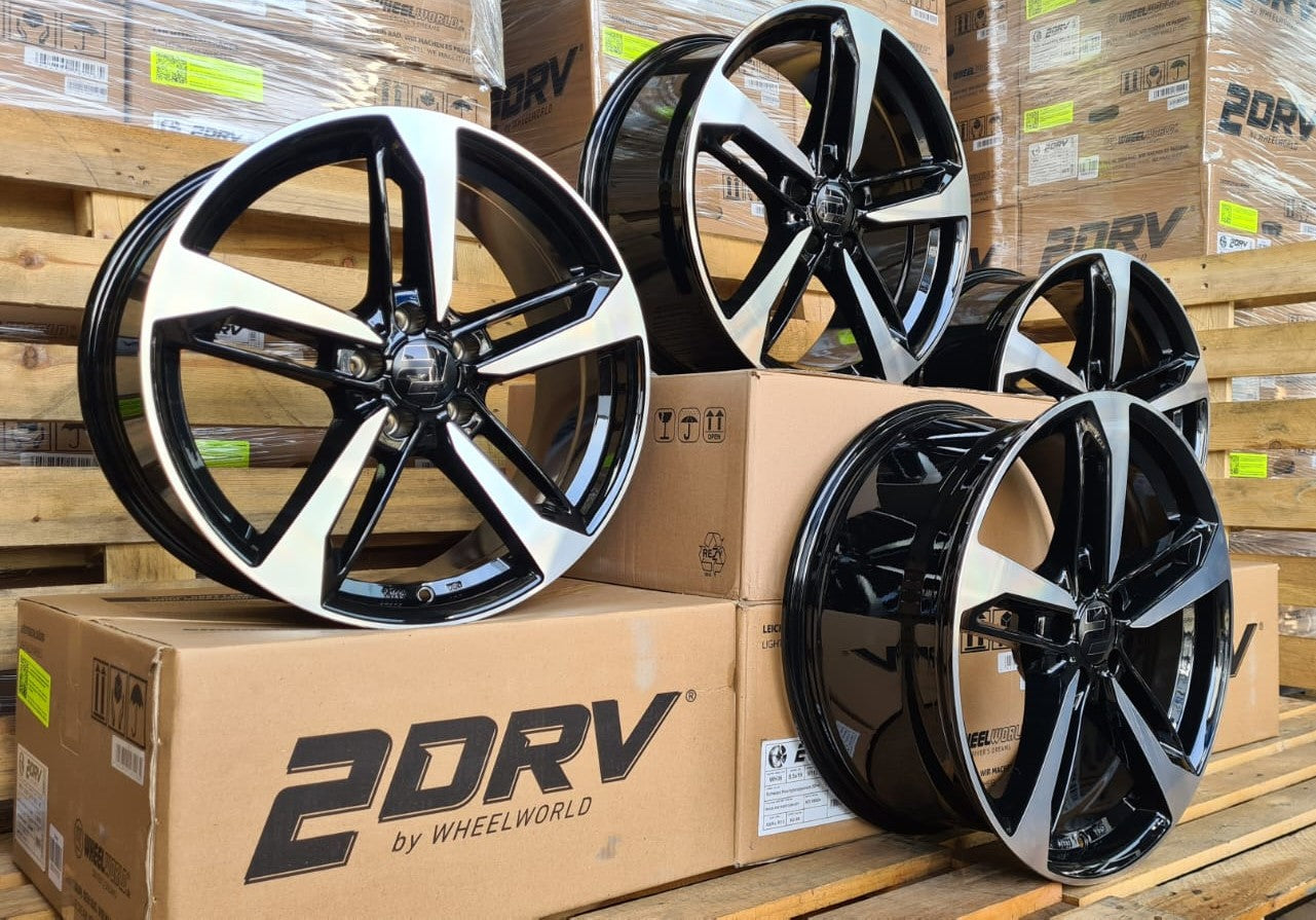 2DRV Wheelworld WH36 Felgen 19 Zoll Schwarz Poliert 8,5x19 ET30 5/112