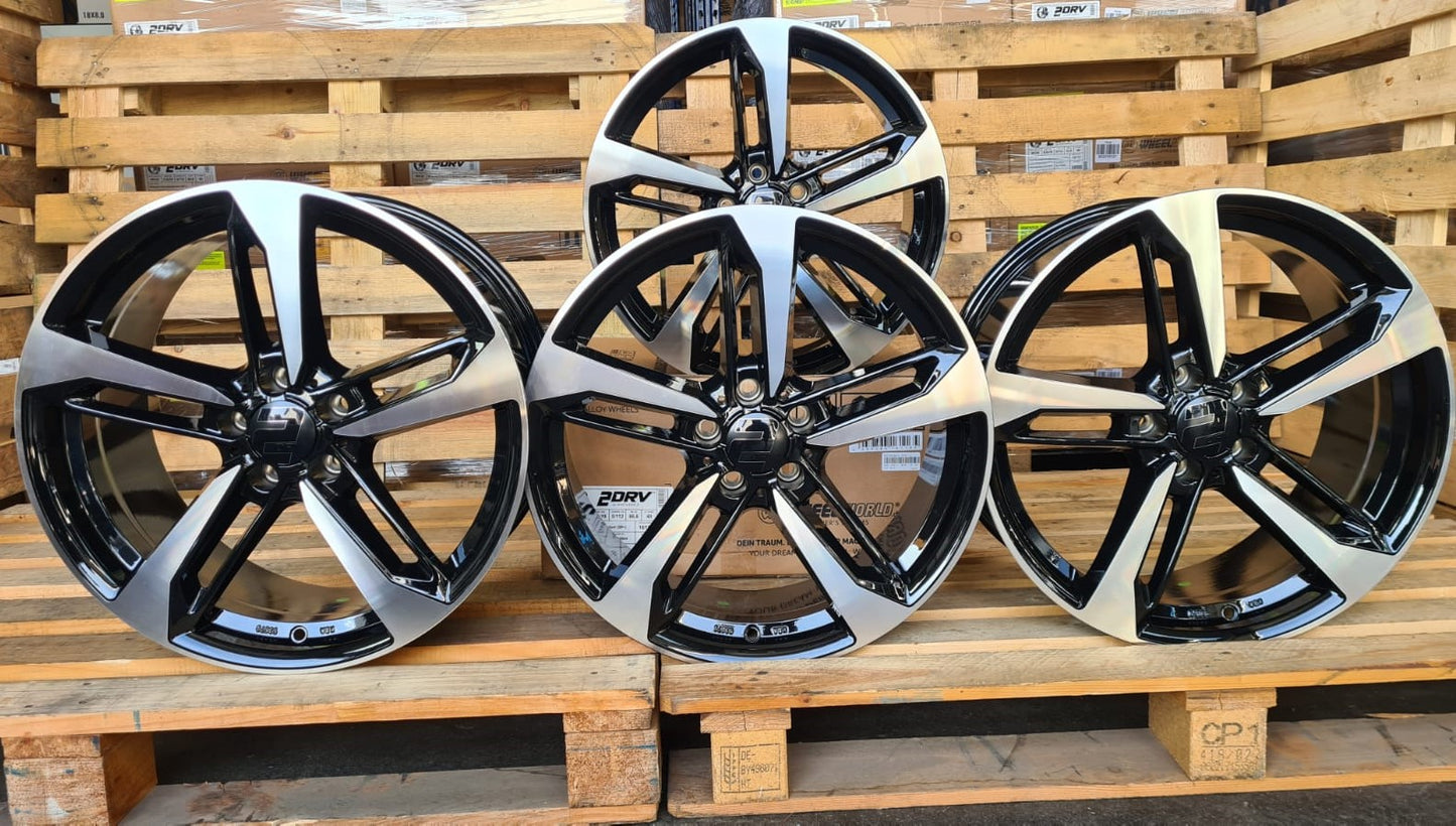 2DRV Wheelworld WH36 Felgen 19 Zoll Schwarz Poliert 8,5x19 ET30 5/112