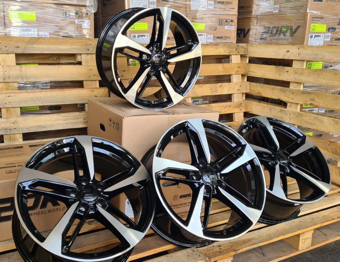 2DRV Wheelworld WH36 Felgen 19 Zoll Schwarz Poliert 8,5x19 ET30 5/112