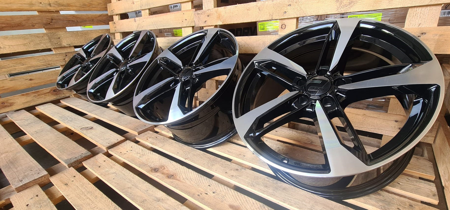 2DRV Wheelworld WH36 Felgen 19 Zoll Schwarz Poliert 8,5x19 ET30 5/112