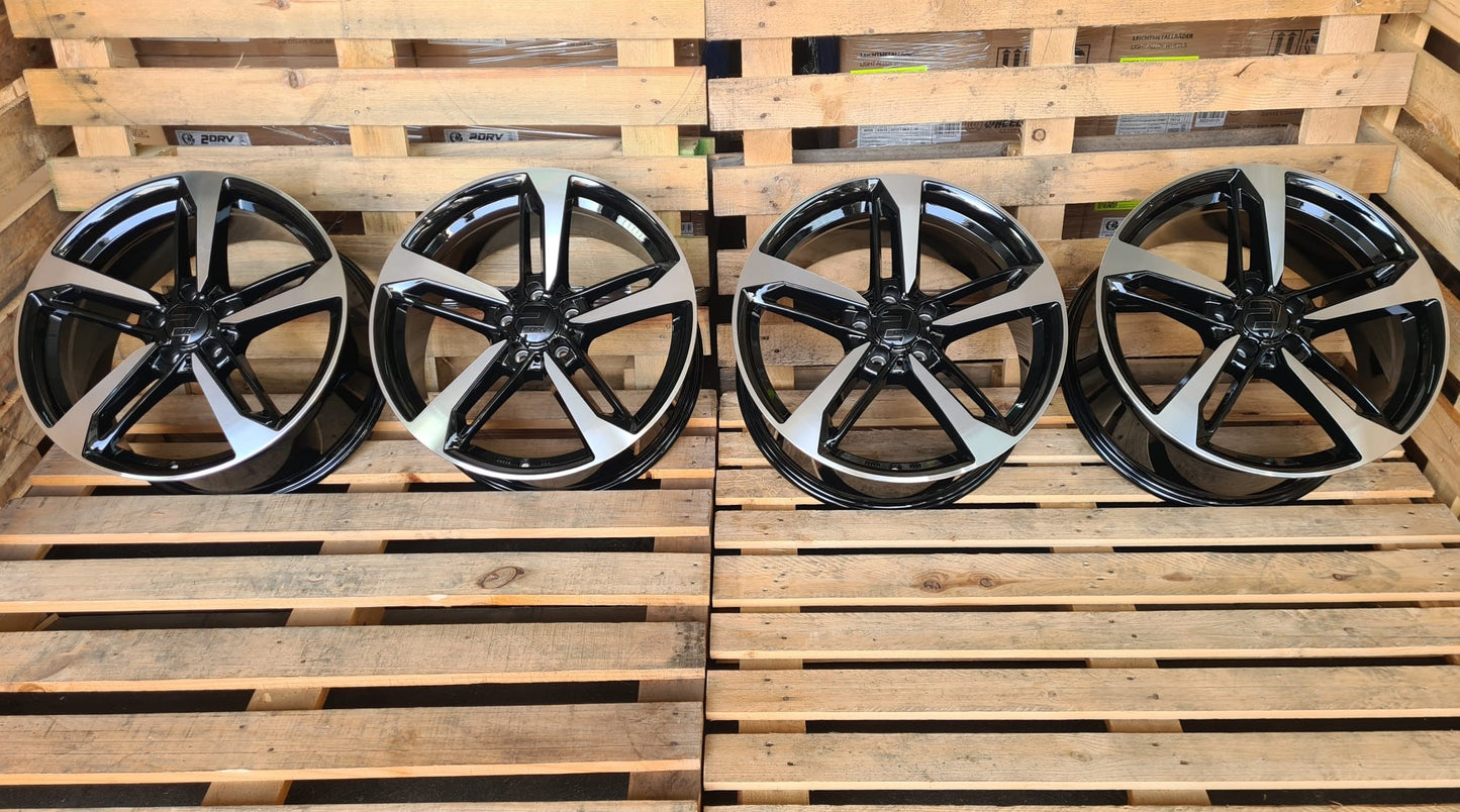 2DRV Wheelworld WH36 Felgen 19 Zoll Schwarz Poliert 8,5x19 ET30 5/112