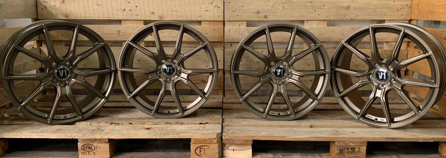 4er Set V1 Wheels V1 19 Zoll Bronze Matt ET35