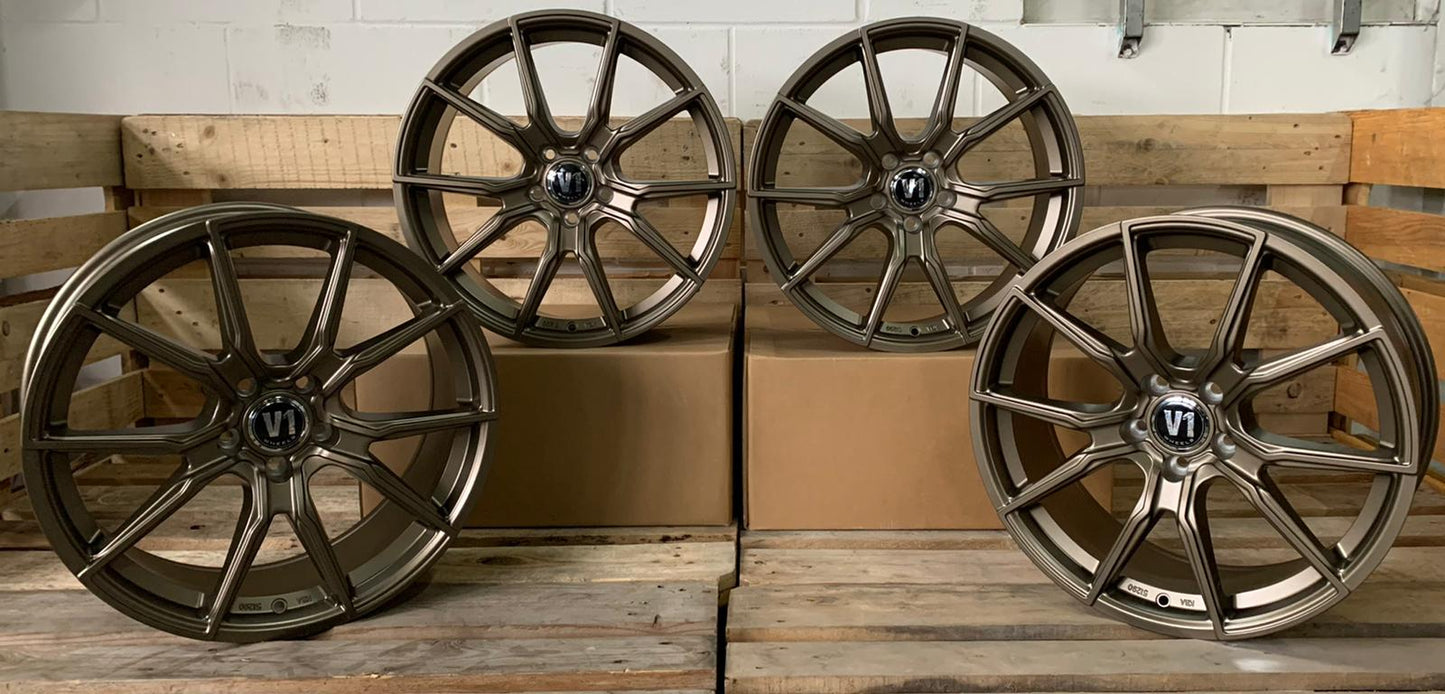 4er Set V1 Wheels V1 19 Zoll Bronze Matt ET35