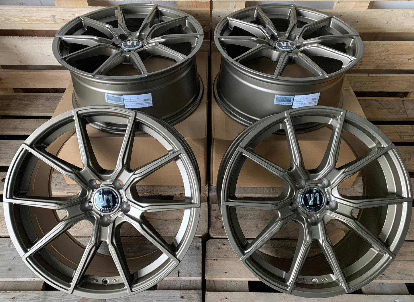 4er Set V1 Wheels V1 19 Zoll Bronze Matt ET35